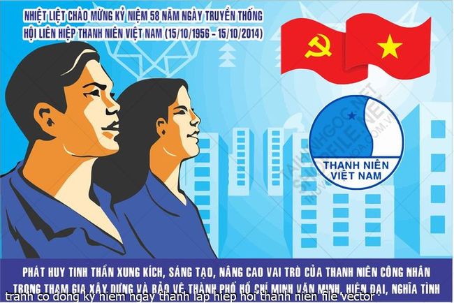 tranh co dong ky niem ngay thanh lap hiep hoi thanh nien file vector